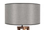 Opviq Lámpara de Pie de Madera con Pantalla de Tela Gris y Marrón